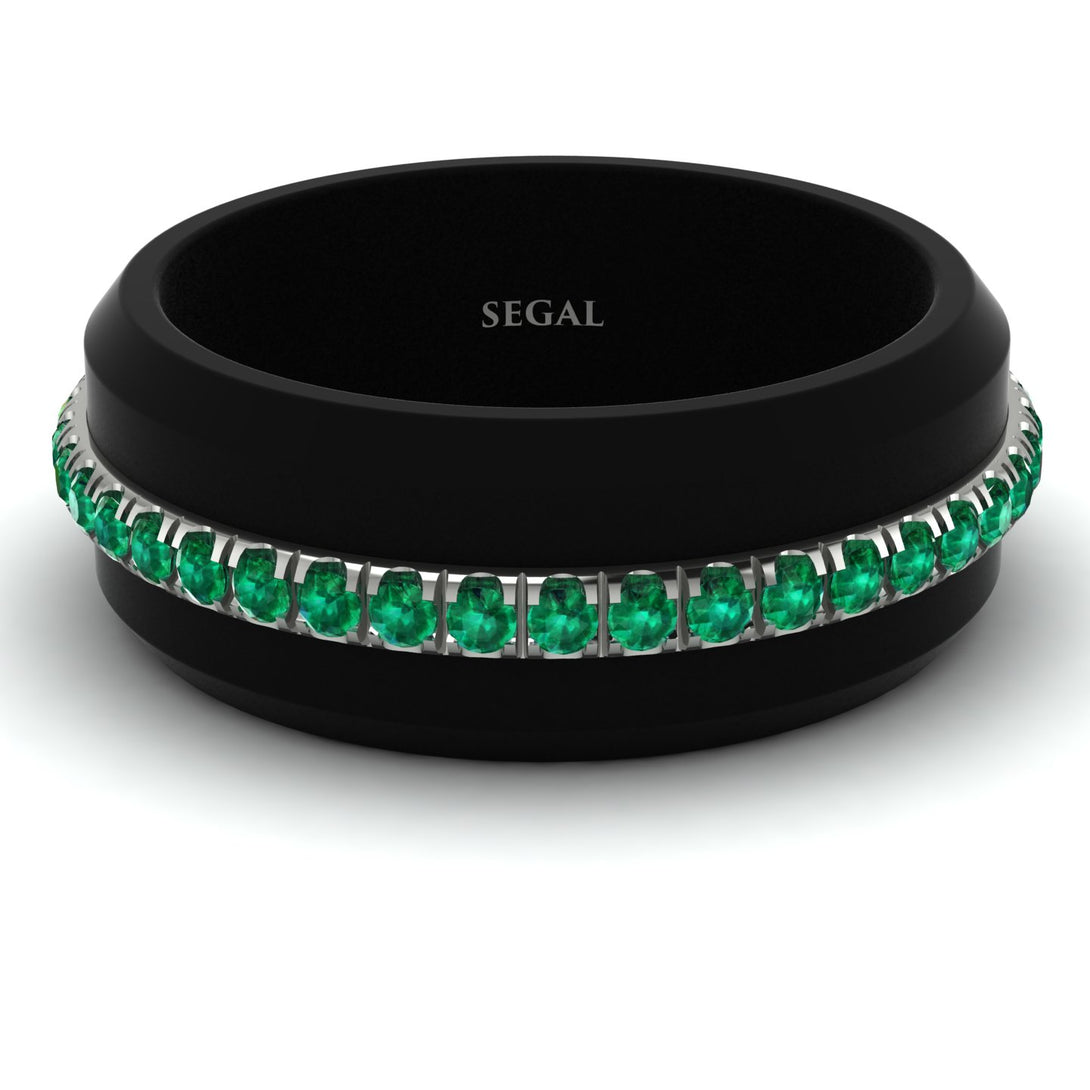 Elegant Men's Emerald Black Ring - Jayden No. 15